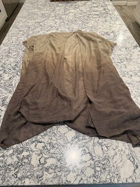 Lightweight Ombre Open Front Cardigan or open cover up - Beige to Brown